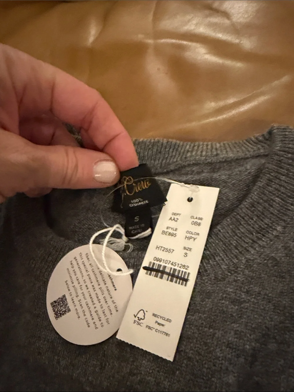 J. CREW Cashmere crewneck sweater in Heather Pyrite Size M $158 BE895